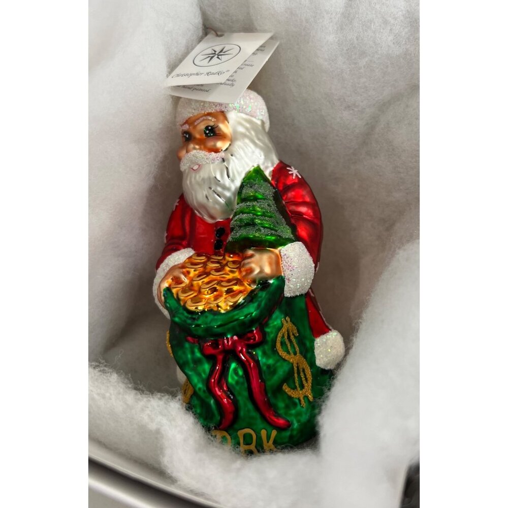 Christopher Radko Santa Christmas Ornament Pot O’ Gold “BRK” Berkshire Hathaway - Picture 8 of 9